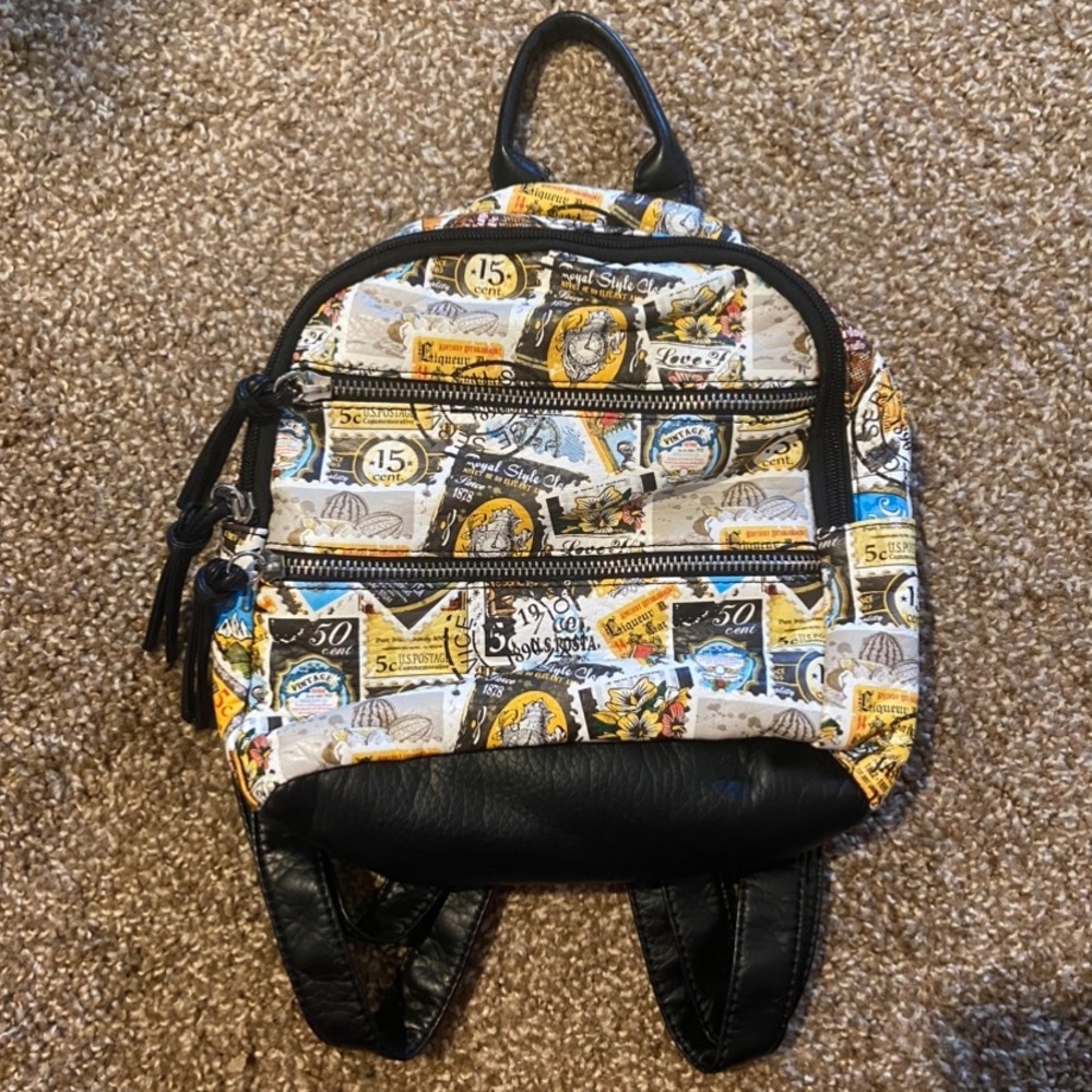 Travel themed mini backpack
